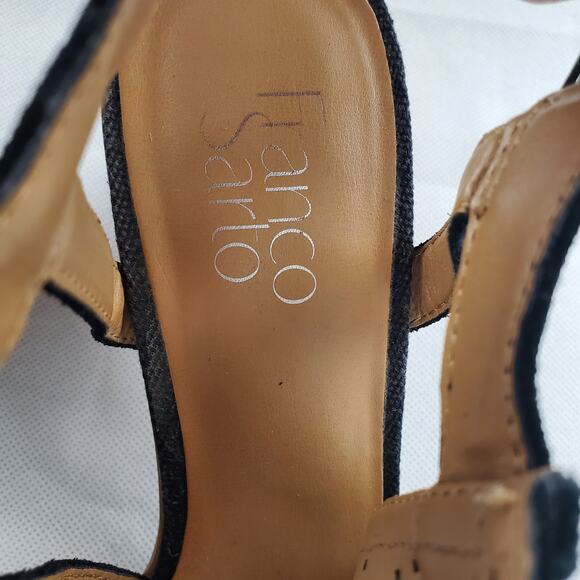 Franco Sarto Leather Harlet2 Peep Toe Sandals with Block Heel EUC 9.5 M - Picture 9 of 10